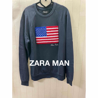ZARA MAN 国旗トレーナー Lサイズ(スウェット)