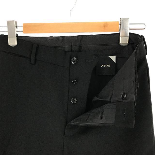 ATON(エイトン)のATON / エイトン | BASIC PANTS BACK SATIN バックサテン ベーシックパンツ | 2 | ブラック | メンズ メンズのパンツ(その他)の商品写真