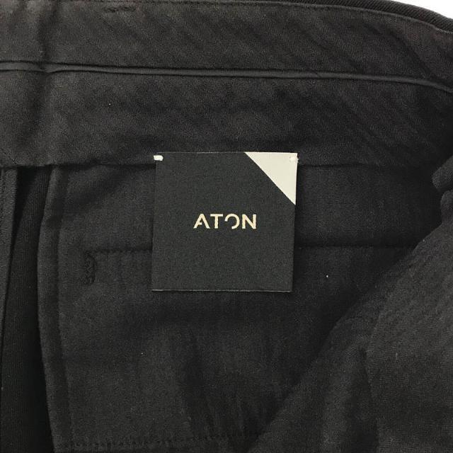 ATON(エイトン)のATON / エイトン | BASIC PANTS BACK SATIN バックサテン ベーシックパンツ | 2 | ブラック | メンズ メンズのパンツ(その他)の商品写真