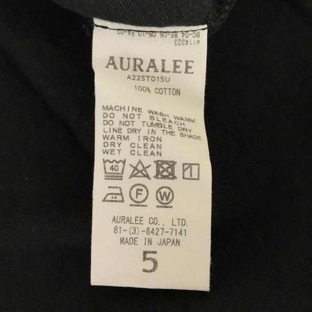 AURALEE / オーラリー | 2022SS | STAND-UP TEE ヘビーオンス コットン オーバーサイズ クルーネック ポケット  Tシャツ | 5 | ブラック | メンズ