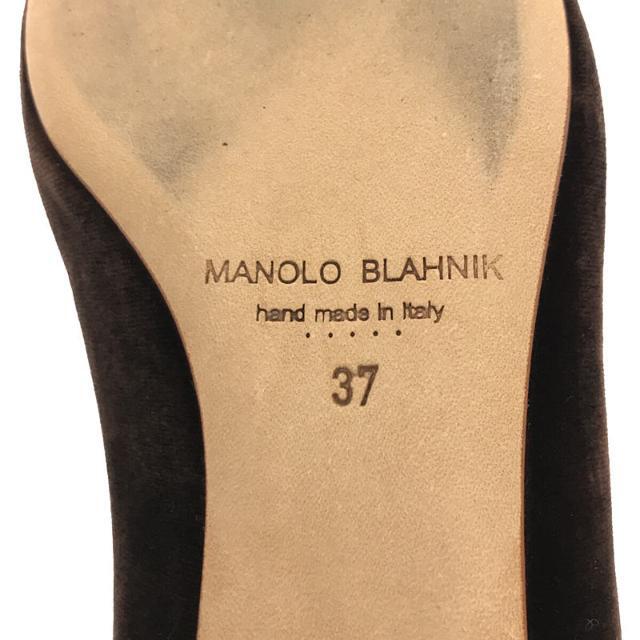 MANOLO BLAHNIK(マノロブラニク)の【新品】  MANOLO BLAHNIK / マノロブラニク | BBFLATLAN VELVET ベルベット フラットパンプス | 37 | ブラウン | レディース レディースの靴/シューズ(ハイヒール/パンプス)の商品写真