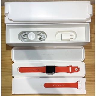 アップルウォッチ(Apple Watch)のApple Watch Sport 38mm シルバーケース/オレンジとブラック(その他)