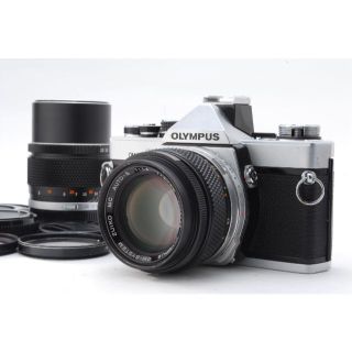 オリンパス(OLYMPUS)の美品 OLYMPUS OM-2N シルバー 50,135mm レンズ 動作確認済(フィルムカメラ)