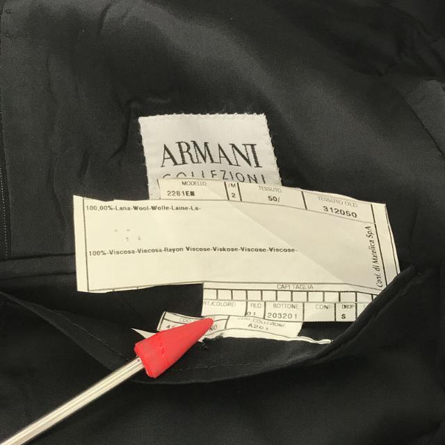 ARMANI COLLEZIONI(アルマーニ コレツィオーニ)のARMANI COLLEZIONI / アルマーニ コレツォーニ | イタリア製 ウール ストライプ ノッチドラペル 2B テーラード ジャケット | 50 | ブラック | メンズ メンズのジャケット/アウター(その他)の商品写真