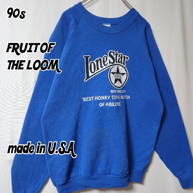 FRUIT OF THE LOOM(フルーツオブザルーム)の90s USA製　LonestarCafe デザイン スウェット　サイズL相当 メンズのトップス(スウェット)の商品写真