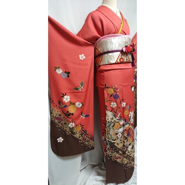 当店の記念日 専用 (難有り)振袖7点セット《金彩刺繍・鳳凰草花文様
