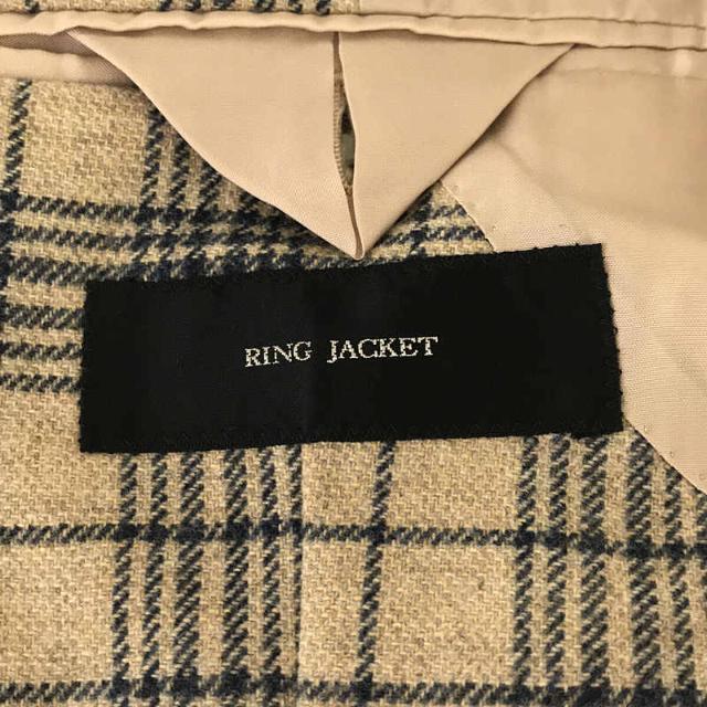 RING JACKET / リングジャケット | ウール チェック ノッチドラペル 3B サイドベンツ テーラード ジャケット | 44 | ベージュ / ブルー | メンズ 5