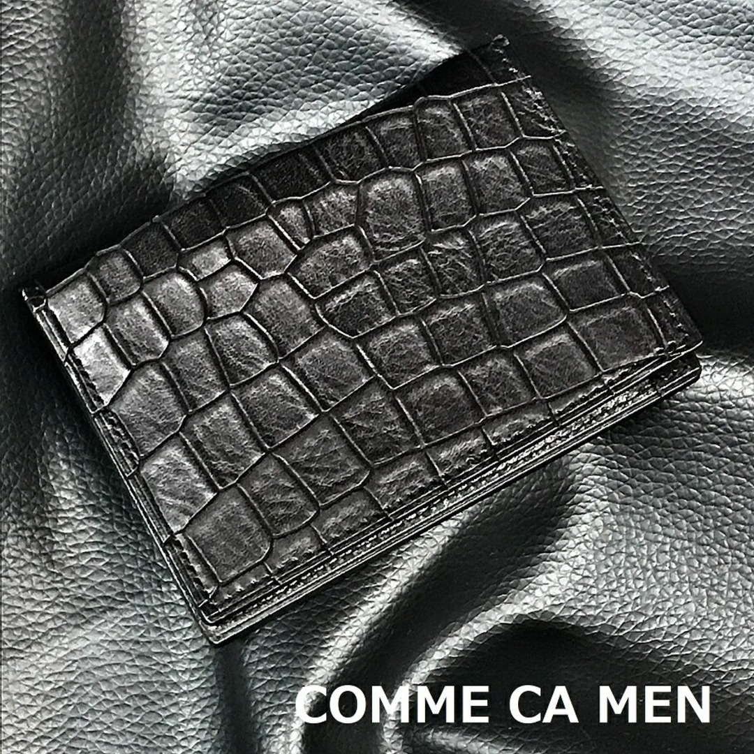 COMME CA MEN(コムサメン)のCOMME CA MEN  クロコ型押し コムサメン 名刺入れ【中古】【004】【岩】 メンズのファッション小物(名刺入れ/定期入れ)の商品写真