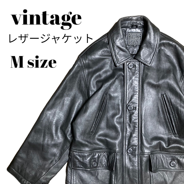 ART VINTAGE(アートヴィンテージ)の高品質 vintage 羊革レザージャケット ラムスキン ブラック 常田大希 M メンズのジャケット/アウター(レザージャケット)の商品写真