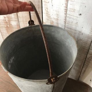 ヴィンテージ 大きな ブリキバケツ 手付きバケツ
