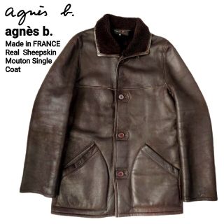 agnes b. SPECIAL ベルテット レザーコート ゆったりサイズ 1