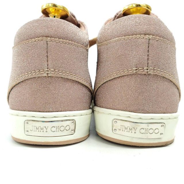 美品 JIMMY CHOO ジミーチュウ グリッター ダークピンク 37サイズ