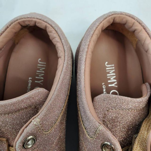 美品 JIMMY CHOO ジミーチュウ グリッター ダークピンク 37サイズ-