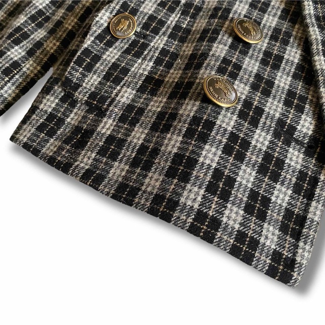 BURBERRY BLUE LABEL(バーバリーブルーレーベル)の美品 BURBERRY ブルーレーベル チェック Pコート ショート ジャケット レディースのジャケット/アウター(ピーコート)の商品写真