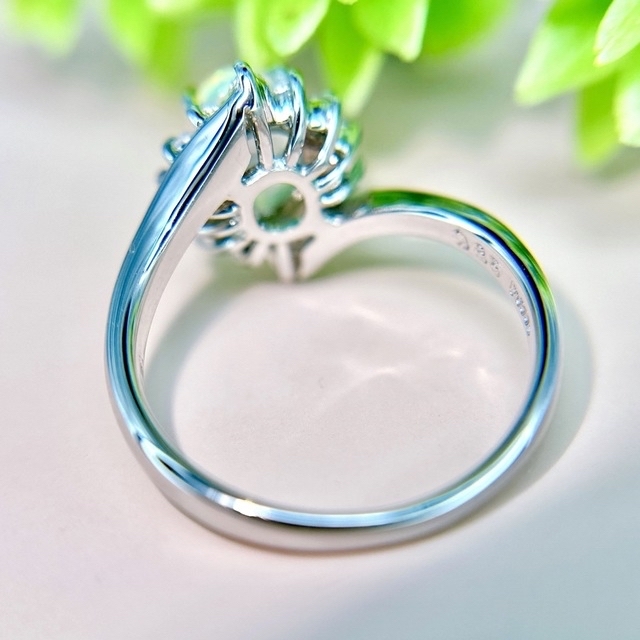 極上ウォーターオパールダイヤモンドリングpt900 total1.20ct高品質 レディースのアクセサリー(リング(指輪))の商品写真