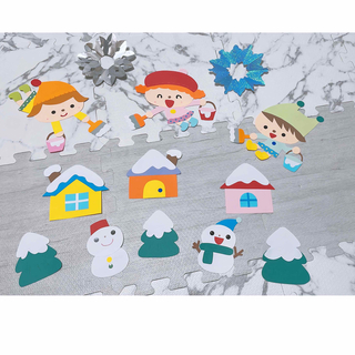 冬の壁面飾り　雪　妖精　２月(型紙/パターン)
