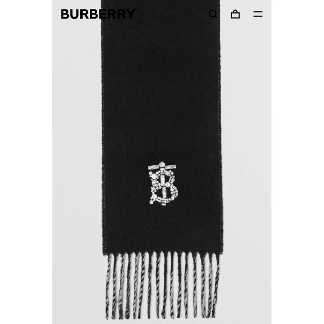 BURBERRY(バーバリー)のリバーシブル クリスタル モノグラムモチーフ カシミアスカーフ　バーバリー レディースのファッション小物(マフラー/ショール)の商品写真