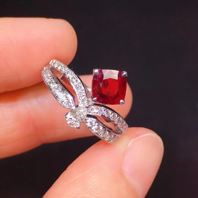 ⭐天然 ルビー ダイヤモンド リング k18 1.32ct-uwasnet.org