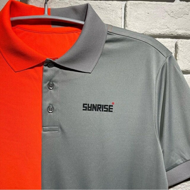 SANRISE 中西直人 左右切り替えPOLO】Orange/Grey XL ゴルフ ゴルフ