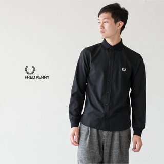 FRED PERRY - FRED PERRY ブラック リップストップ シャツ F4566