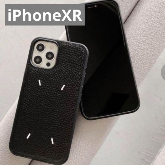 【iPhoneXR】スマホケース　スマホカバー　シンプル　ブラック　レザー スマホ/家電/カメラのスマホアクセサリー(iPhoneケース)の商品写真