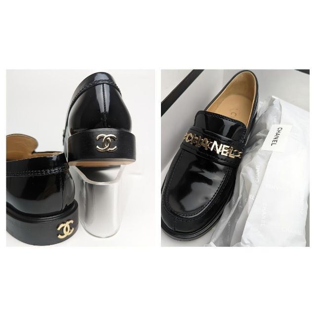 未使用同様美品♥CHANELシャネルロゴ完売ローファー パンプス36.5C