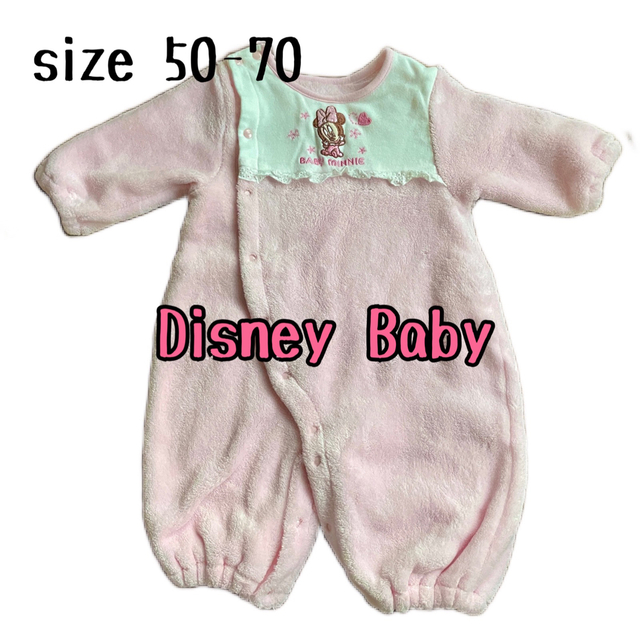 Disney(ディズニー)のDisney baby ミニー　ロンパース  ジャンプスーツ　アウター　もこもこ キッズ/ベビー/マタニティのベビー服(~85cm)(カバーオール)の商品写真