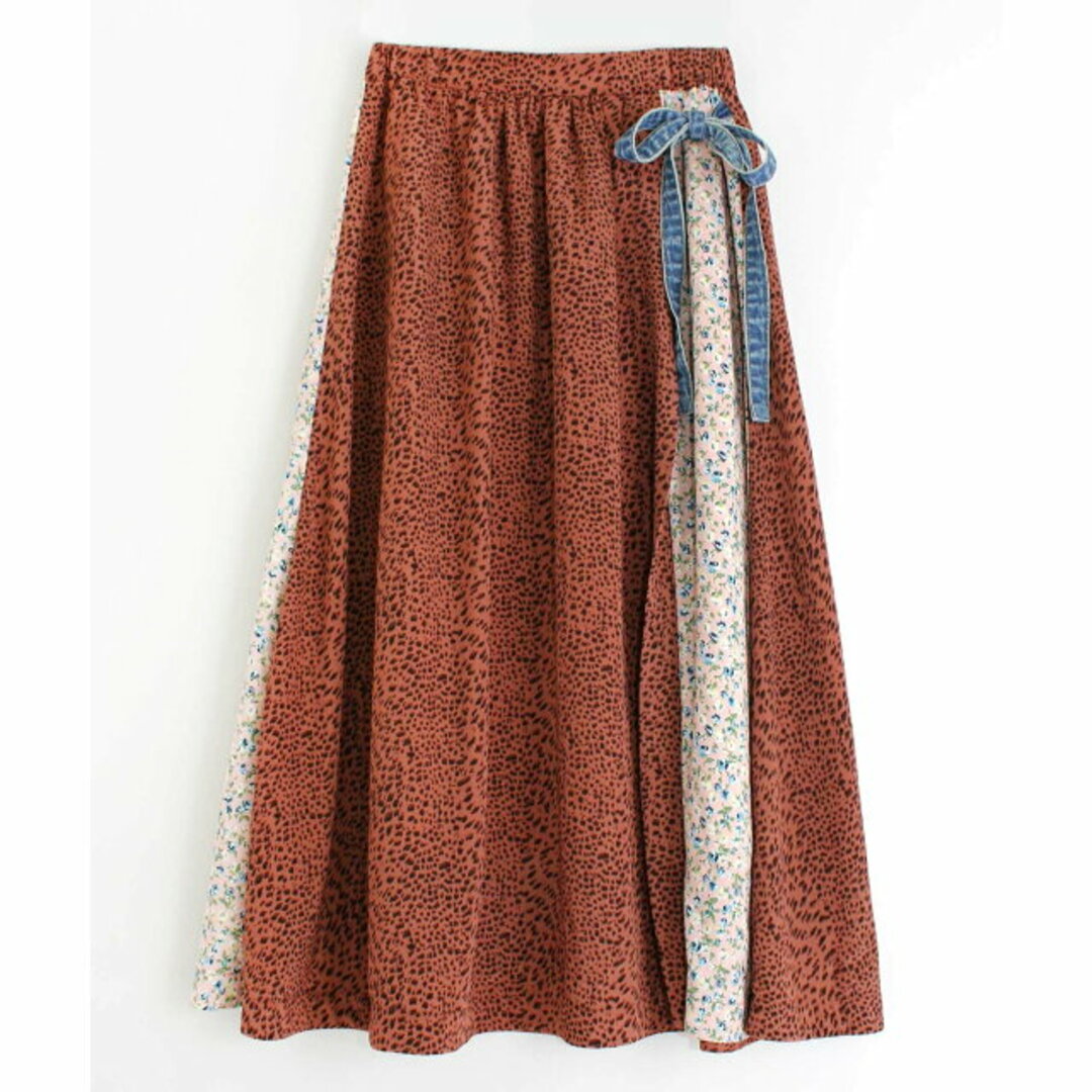 RNA(アールエヌエー)の【ブラウン】チビヒョウスカート レディースのスカート(ロングスカート)の商品写真