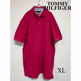 トミーヒルフィガー(TOMMY HILFIGER)のTOMMYHILFIGER ポロシャツXL ピンクUS古着 トミーヒルフィガー(ポロシャツ)