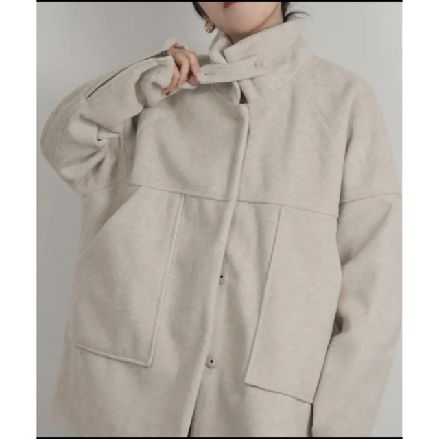 豪華 lawgy neck belt short outer オートミール egypticf