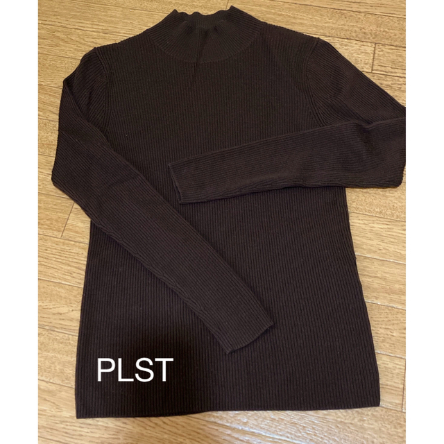 PLST(プラステ)のPLST 茶色 長袖 ハイネック リブニット レディースのトップス(ニット/セーター)の商品写真