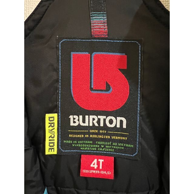 BURTON(バートン)のバートン スノーボード ウェア 子供 100 スキー ビブパンツ ボトムス スポーツ/アウトドアのスノーボード(ウエア/装備)の商品写真