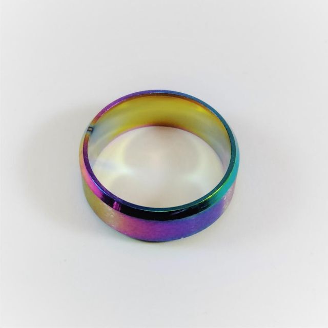 US12号 26号 シンプル リング 太め 虹色 メンズのアクセサリー(リング(指輪))の商品写真
