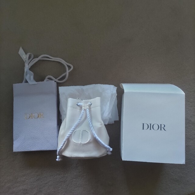 買付 新品 Dior ディオール ノベルティ アイボリー ポーチ