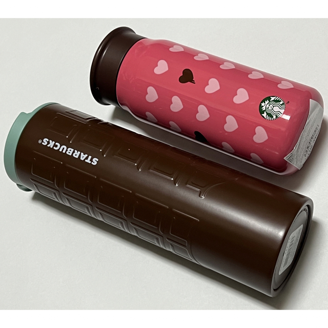 Starbucks Coffee(スターバックスコーヒー)の超レア【新品未使用】2点セット バレンタイン限定スタバステンレスタンブラー インテリア/住まい/日用品のキッチン/食器(タンブラー)の商品写真