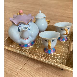 ディズニー(Disney)の未使用☕️ポット夫人、チップ、シュガーポット🫖💕(食器)