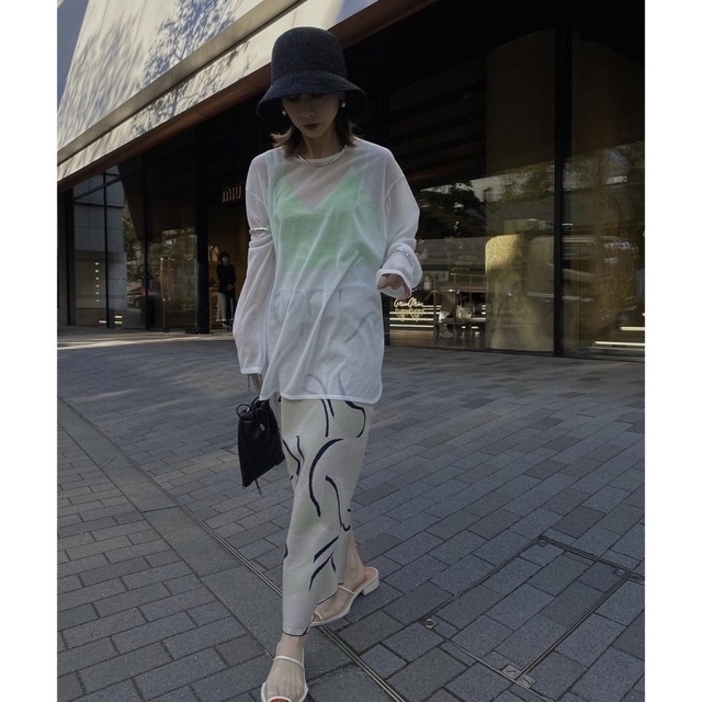 Ameri VINTAGE(アメリヴィンテージ)のMEDI COLOR INNER SHEER TOP レディースのトップス(シャツ/ブラウス(長袖/七分))の商品写真