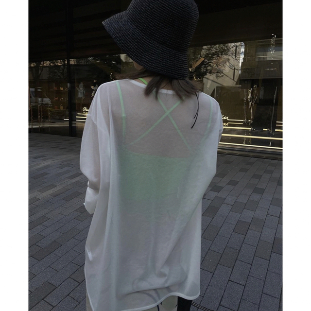 Ameri VINTAGE(アメリヴィンテージ)のMEDI COLOR INNER SHEER TOP レディースのトップス(シャツ/ブラウス(長袖/七分))の商品写真