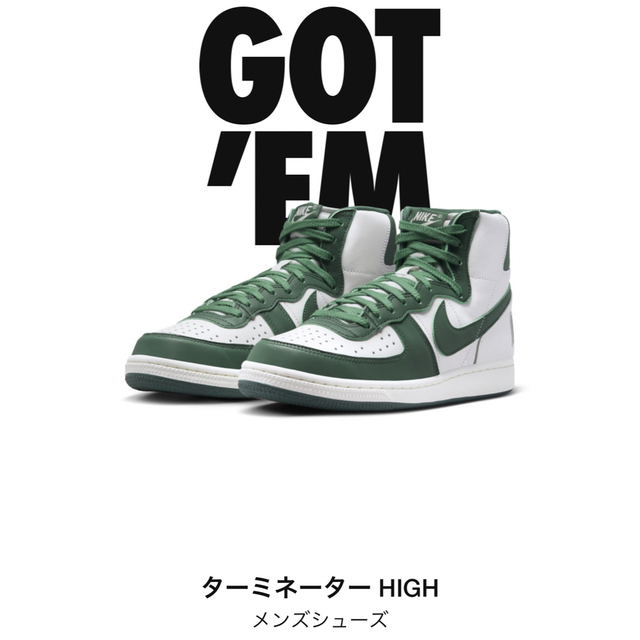 NIKEナイキTERMINATOR HIターミネーター緑/灰ボストン30㎝品