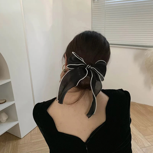 【新品♡】リボン ヘアクリップ バレッタ バンスクリップ 髪留め 髪飾り レディースのヘアアクセサリー(バレッタ/ヘアクリップ)の商品写真