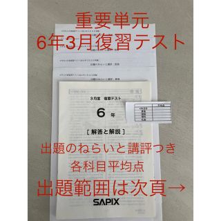 サピックス 6年 3月度復習テスト(語学/参考書)