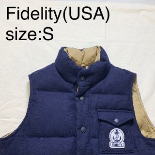 フェデリティー(FIDELITY)のFidelity(USA)ウール/ナイロンリバーシブルダウンベスト　ネイビー(ダウンベスト)