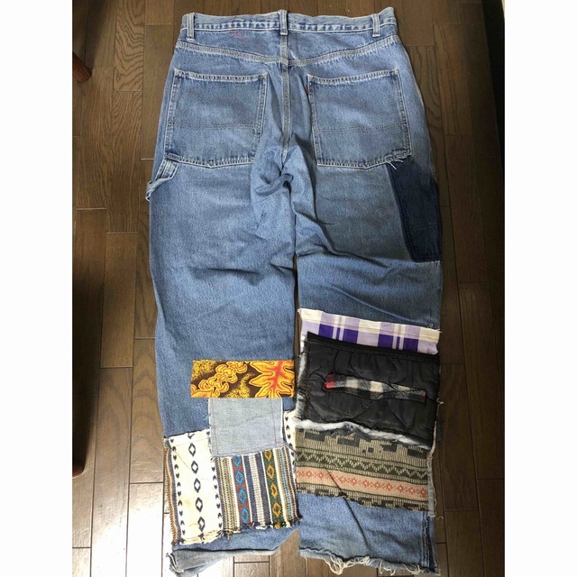 Levi's(リーバイス)のレア古着 LEVI’S リーバイス パッチワークデニム ハンドメイド ワイド メンズのパンツ(デニム/ジーンズ)の商品写真