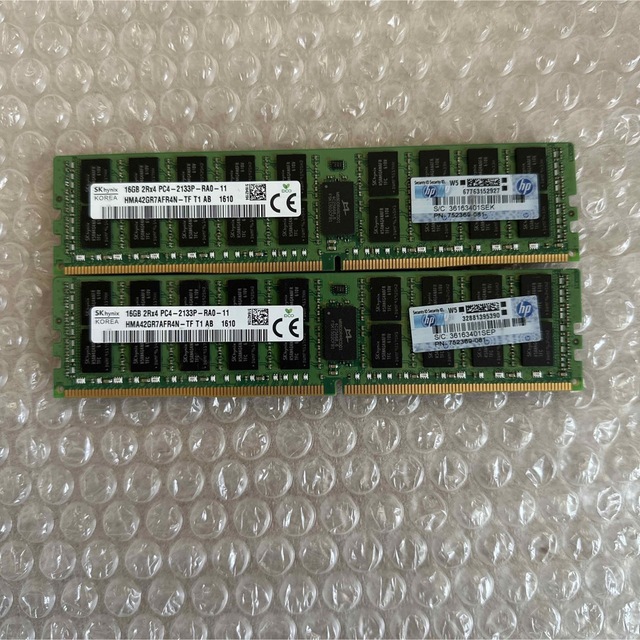 16GB 2Rx4 PC4-2133P 2枚セット合計32GB