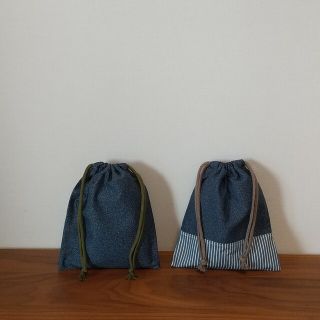 【50】巾着袋 給食袋 2点セット ハンドメイド(外出用品)