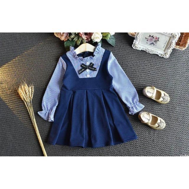 キッズワンピース　フォーマル　蝶結び　入学式用 女の子服　110 キッズ/ベビー/マタニティのキッズ服女の子用(90cm~)(ワンピース)の商品写真