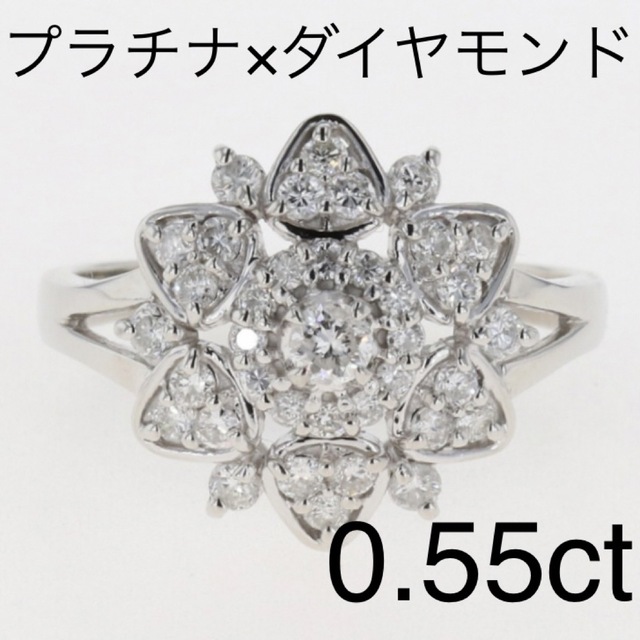 プラチナ900/ダイヤモンド/デザインリング/中古/美品/大ぶり