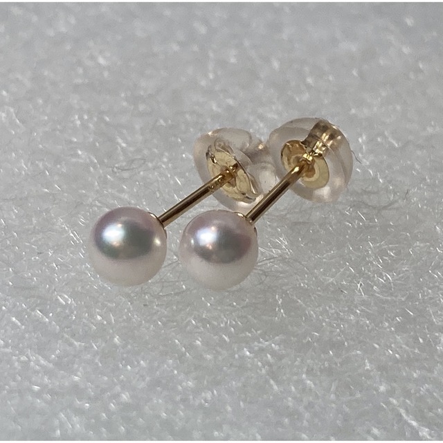 新品】4mm国産高品質あこやパールピアス K18金 真珠ピアス 希少サイズ