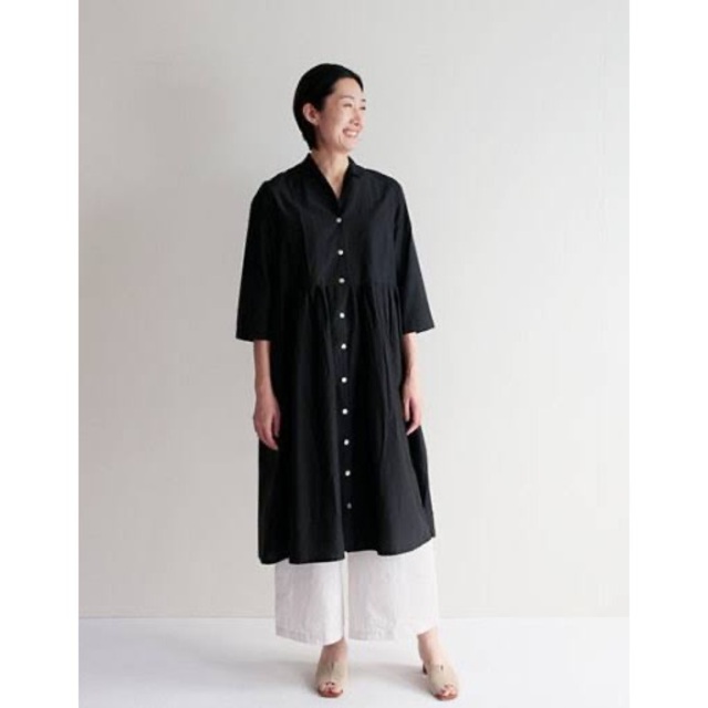 ロングワンピース/マキシワンピース新品hal シルクコットンワンピース ブラックfog linen work