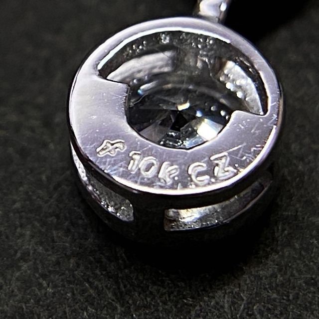 Pt850 キュービックジルコニア ペンダントネックレス 10K プラチナ